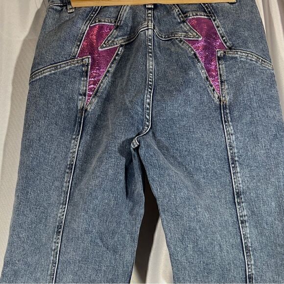 FREE PEOPLE THUNDERBIRD FLARE JEANS IN PURPLE NEW NWT - Picture 9 of 11